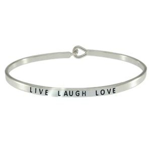 Landau Rodium Bracelet-“Live, Love, Laugh” NWOT with Box